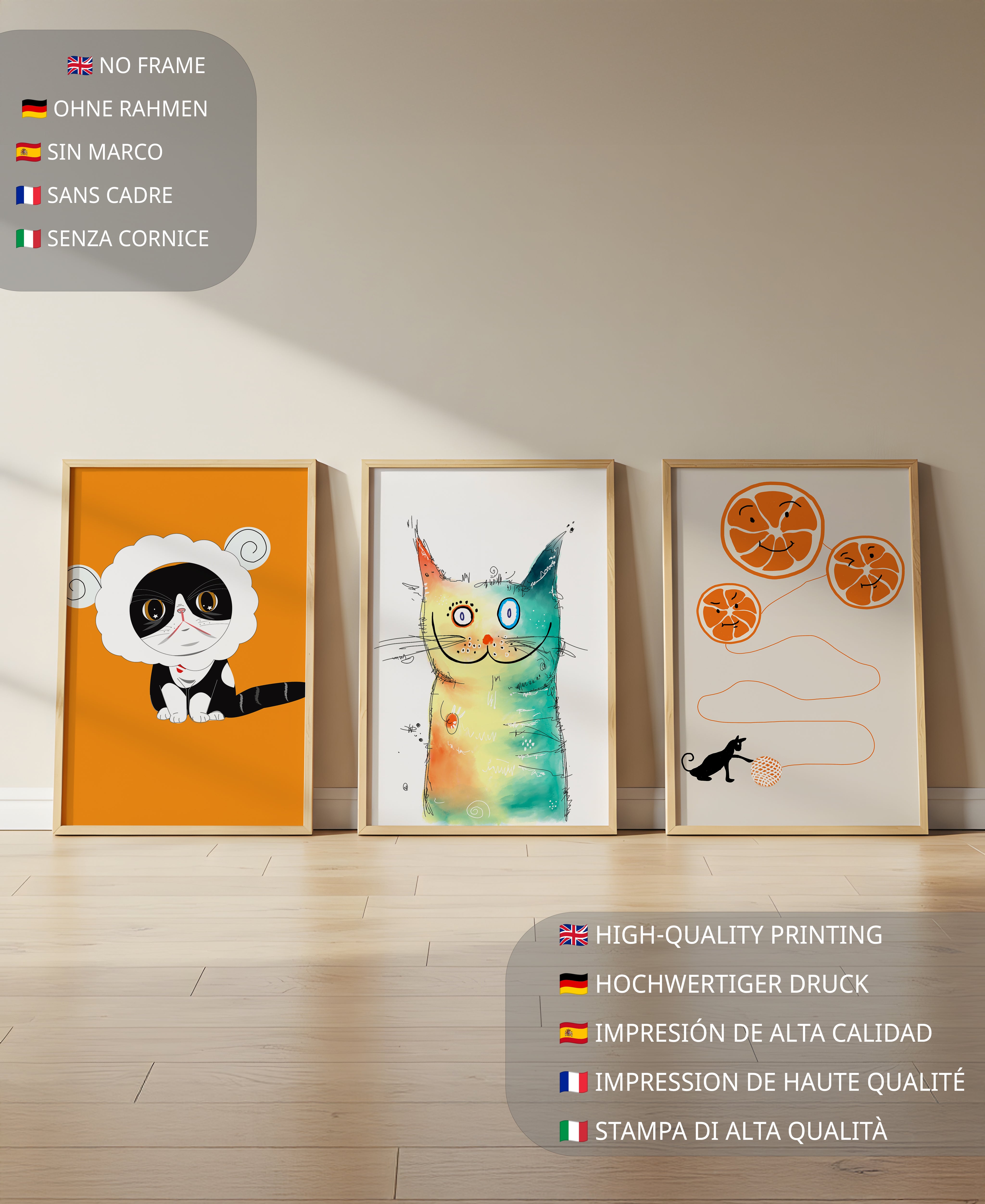 Ensemble d’impressions artistiques diverses et colorées