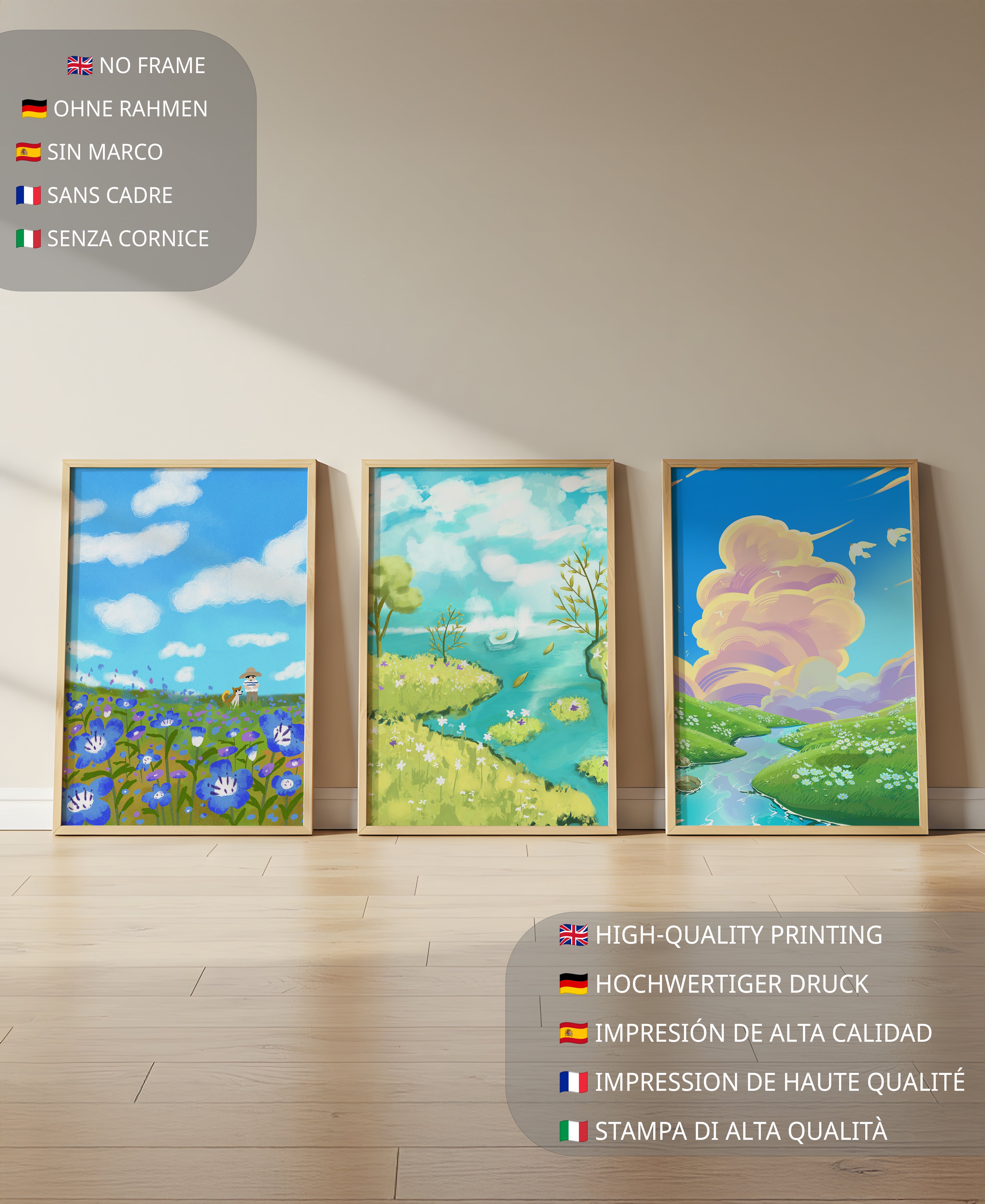 Impresiones Artísticas de Paisajes Naturales en Interiores Modernos