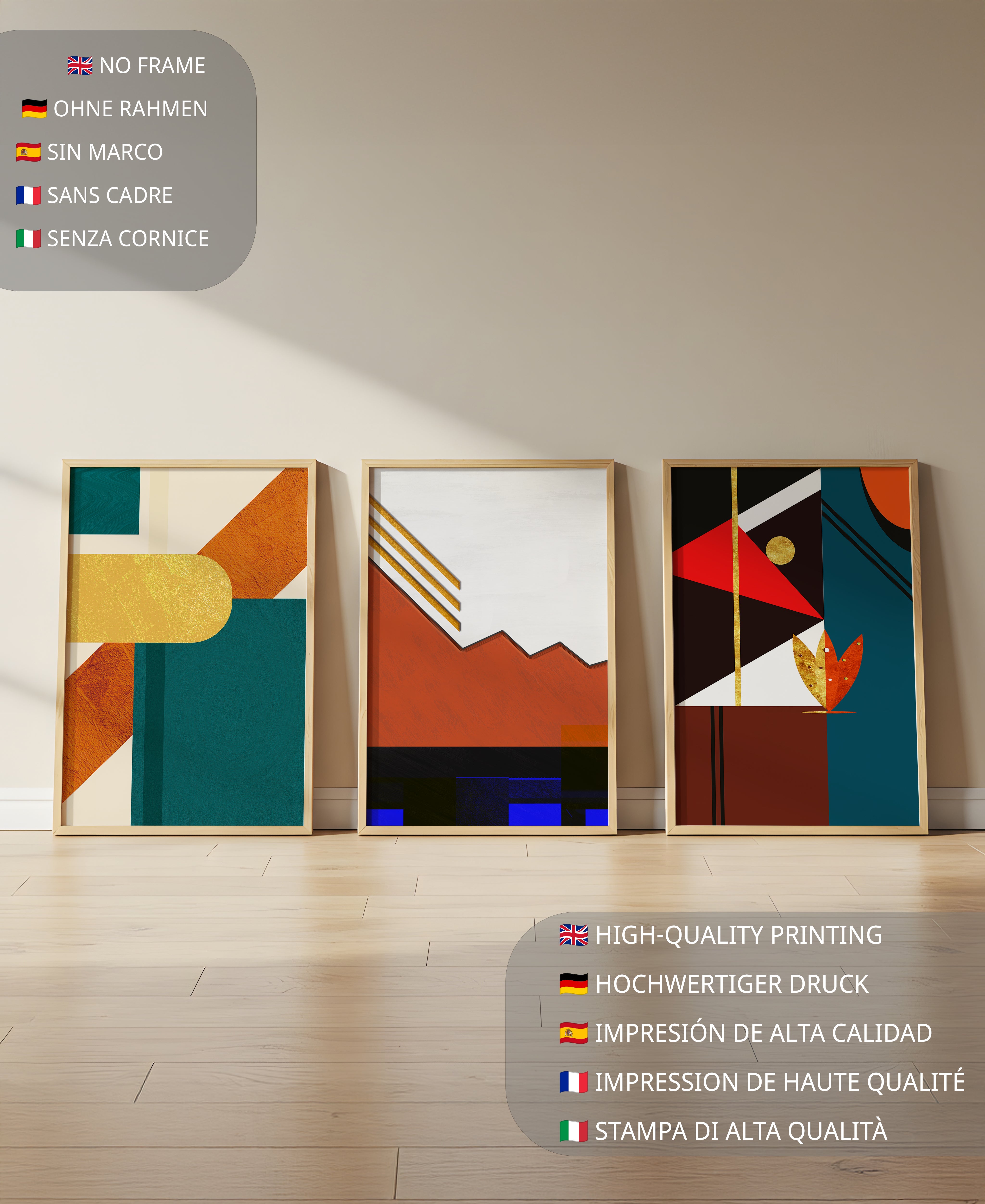 Impresiones Artísticas Modernas y Abstractas sin Marco