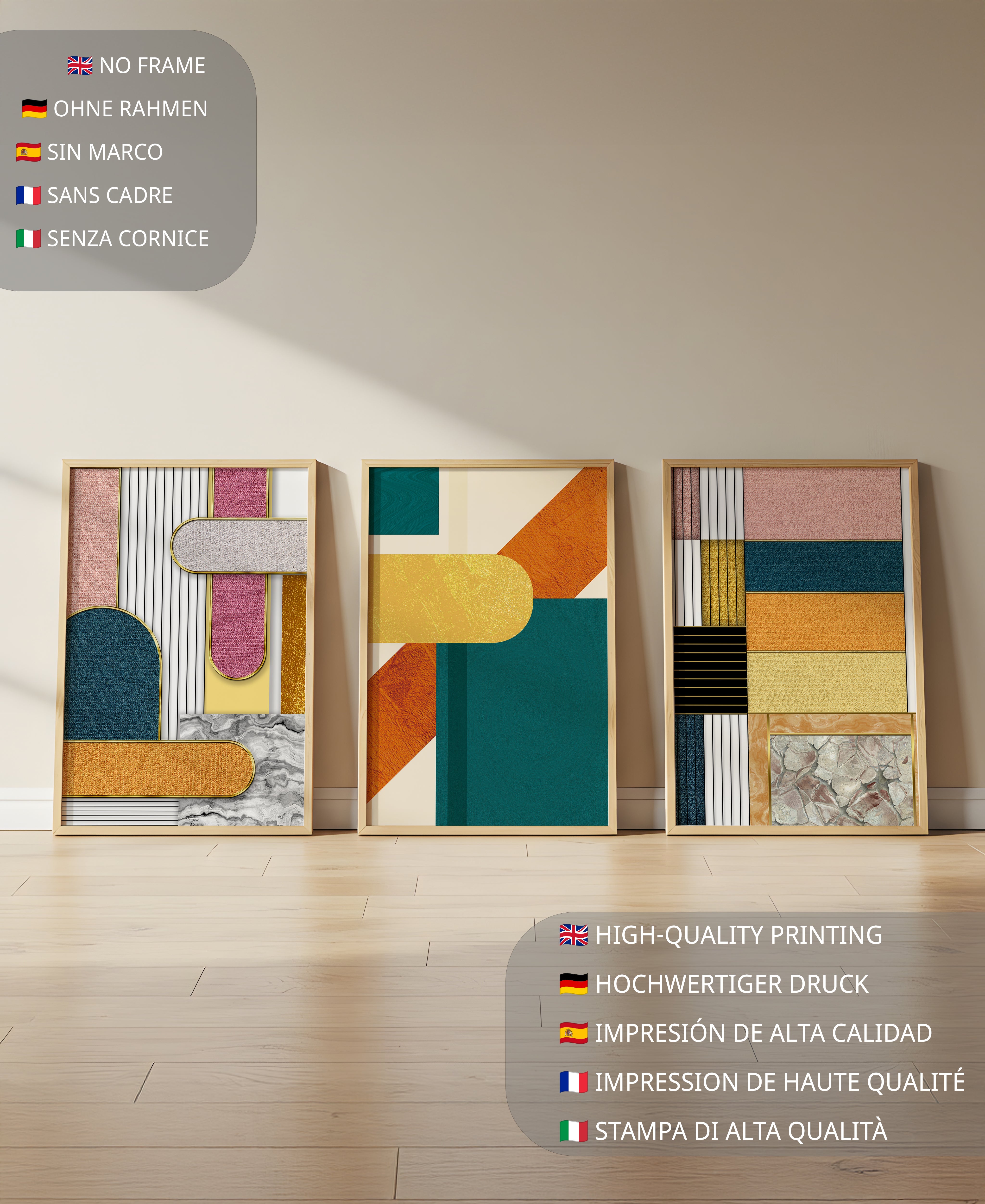 Cuadros Abstractos Modernos con Diseño Geométrico