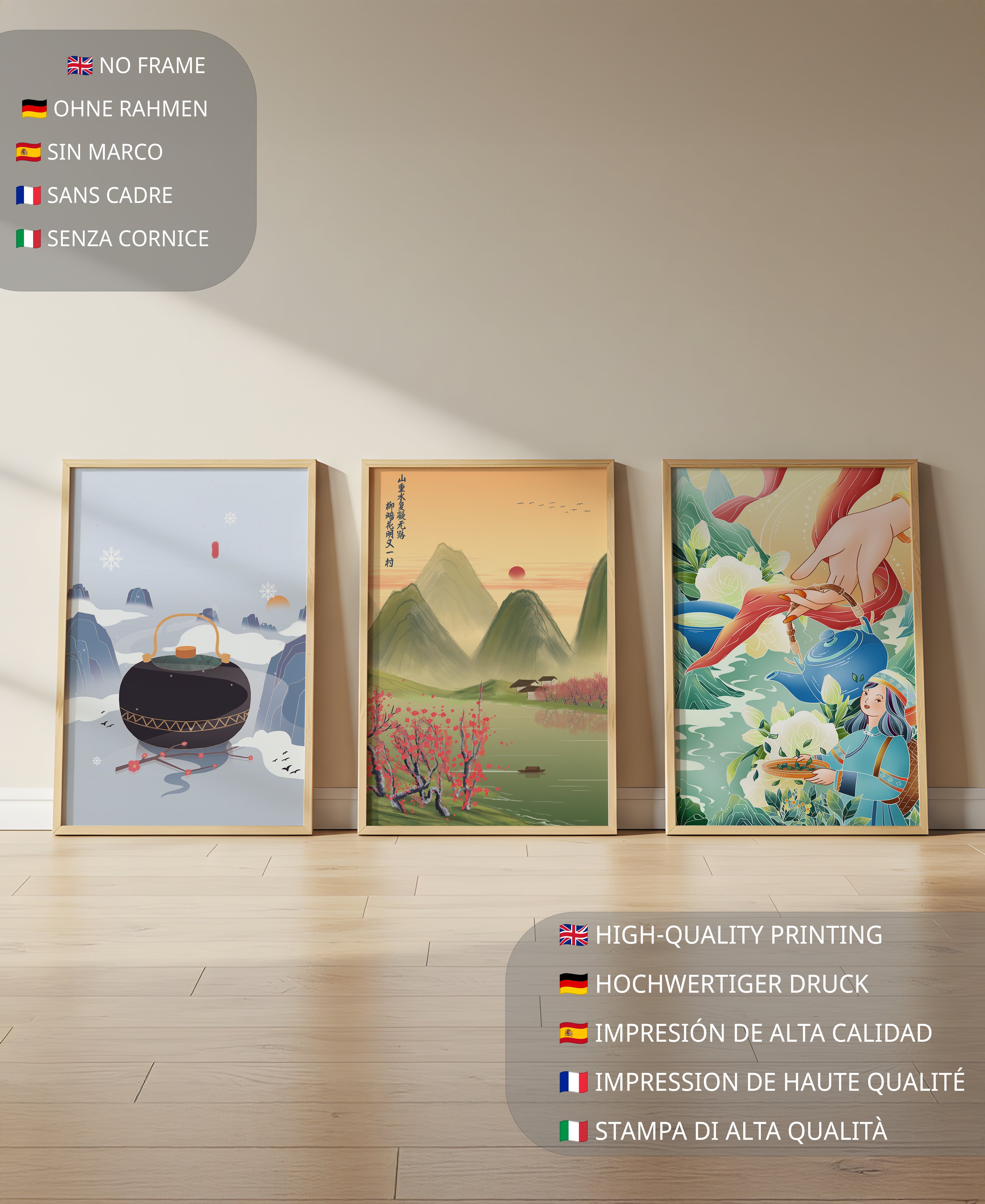 Art moderne avec paysages naturels et détails colorés