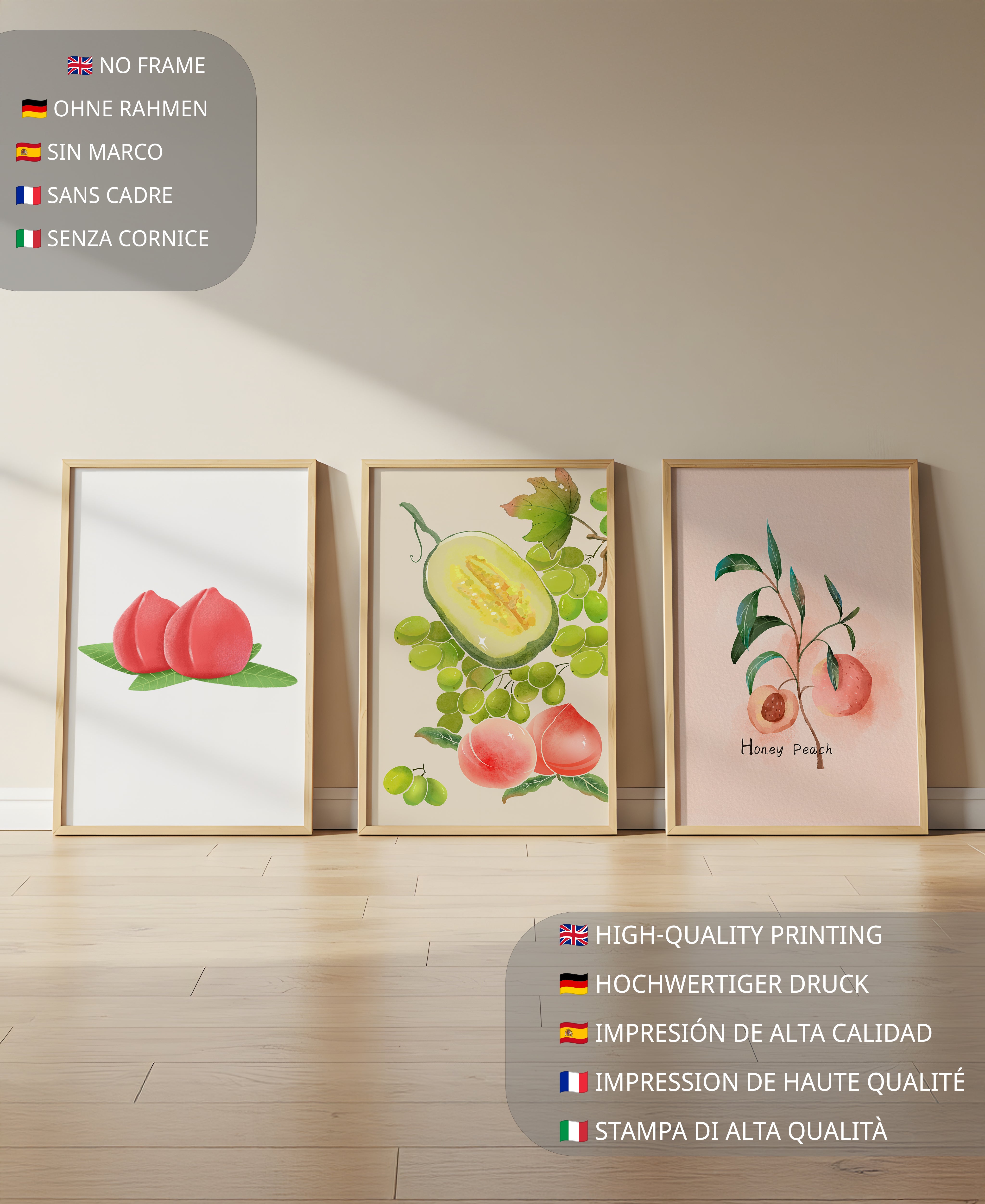 Arte de Frutas con Ilustraciones Modernas y Coloridas
