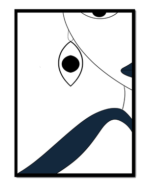 Abstract Minimalist Art with Geometric Shapes and Earring Detail - Mi tienda