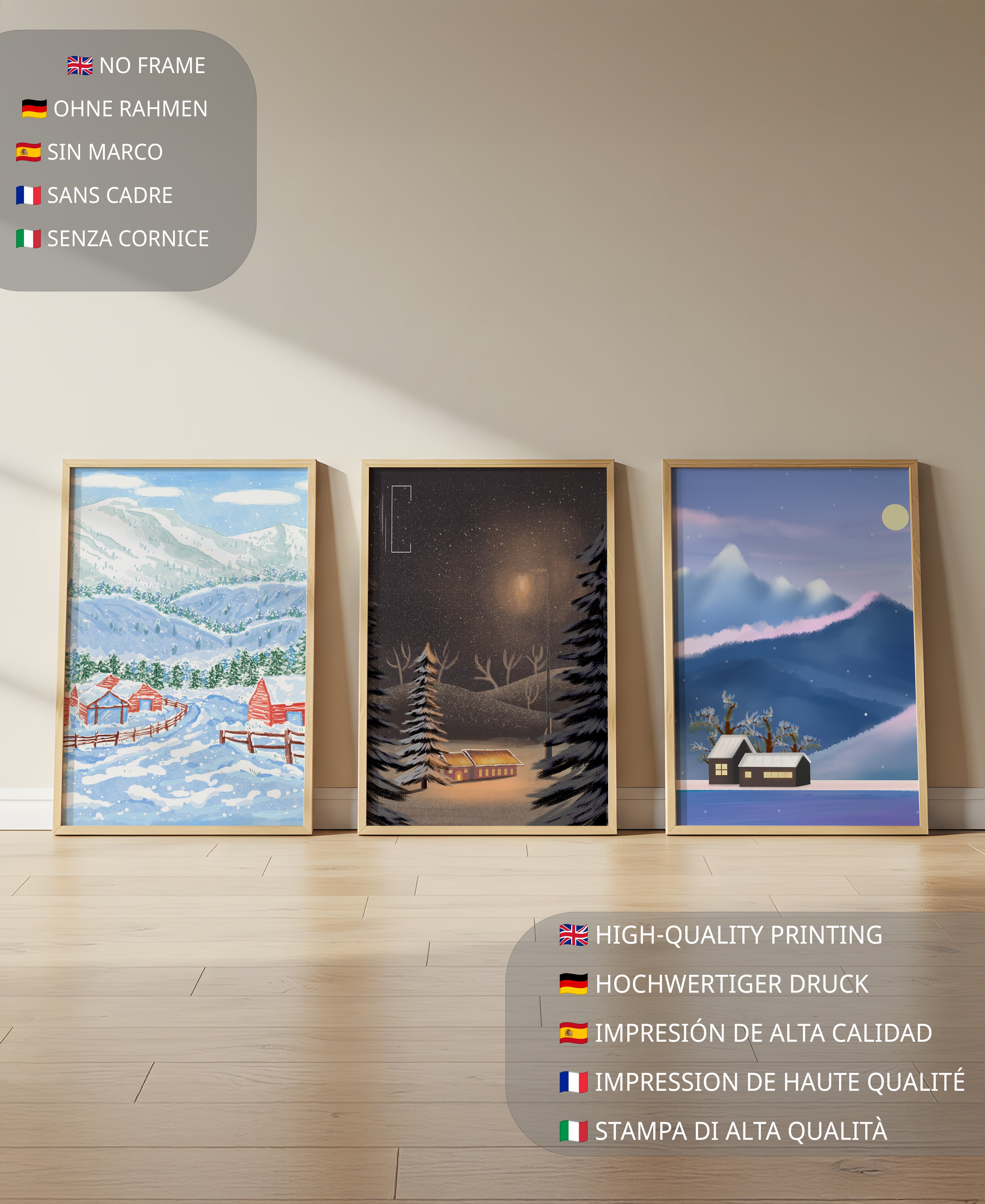 Cuadros De Paisajes Invernales Con Impresión De Alta Calidad