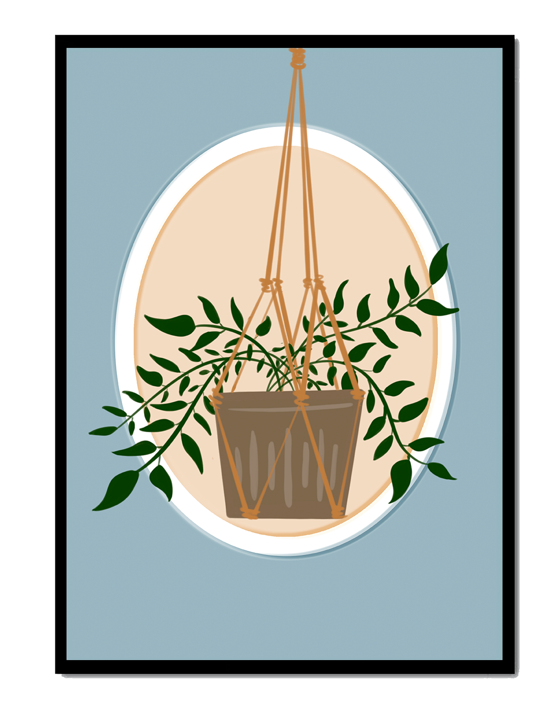 Hängende Topfpflanze im minimalistischen Stil Illustration – Posters and  canvases of high quality