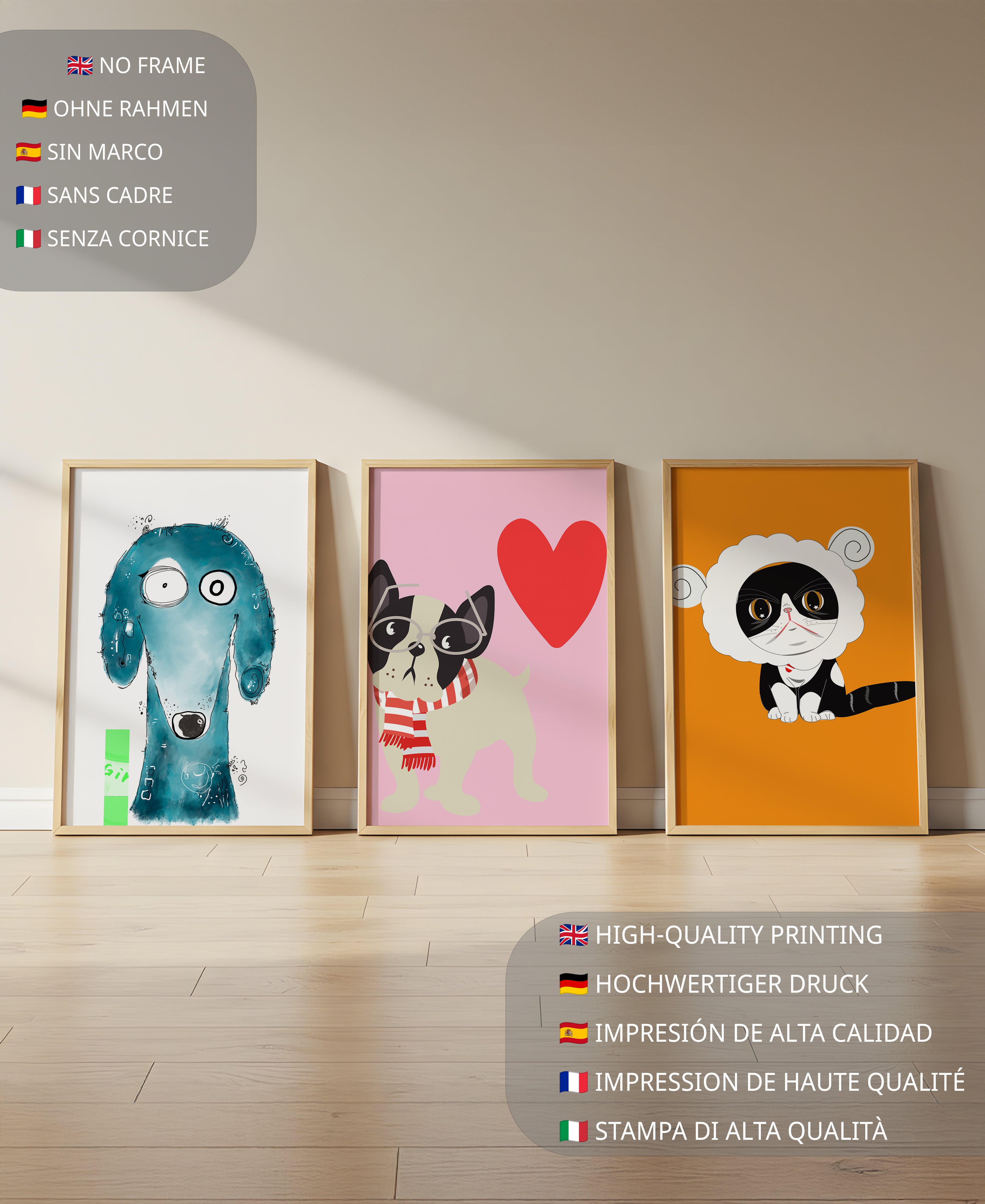 Illustrations d’animaux en couleurs pastel