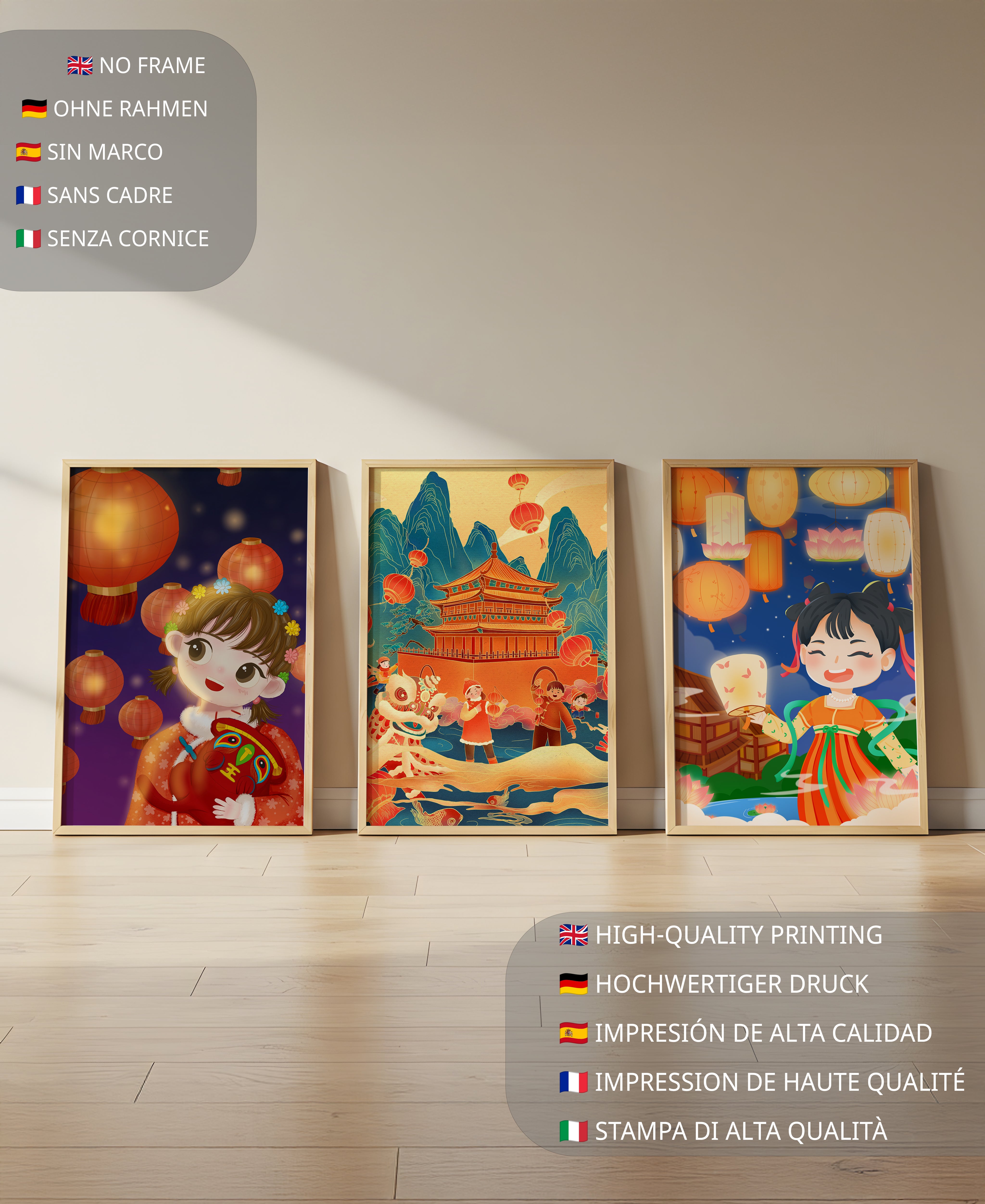 Ensemble d'art de célébration culturelle dans un style illustratif