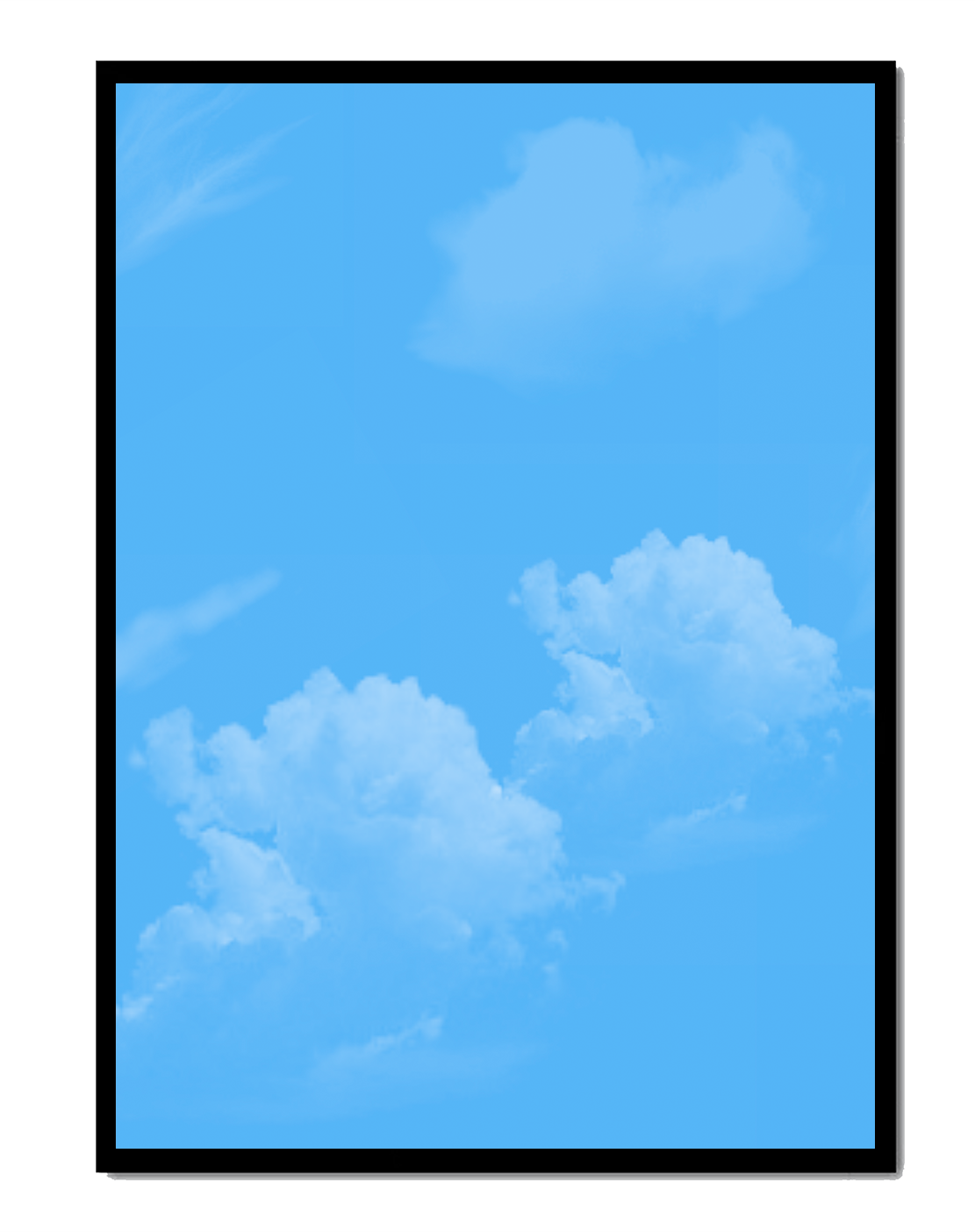 Bright Blue Sky with Fluffy White Clouds
