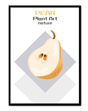 Pear illustration with modern minimalistic design and soft color palette - Mi tienda