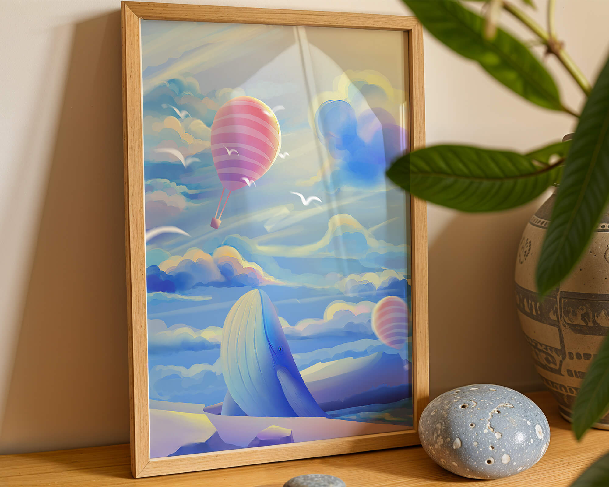 Majestic Whale and Hot Air Balloon in a Dreamy Sky - Mi tienda