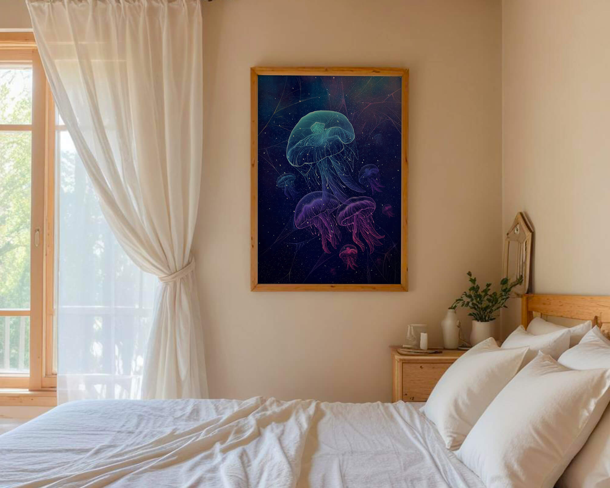 Jellyfish Illuminated in Magical Ocean Scene