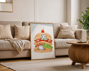 Playful Cats in a Burger with Tomato and Lettuce Topped with a Cherry - Mi tienda