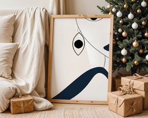 Abstract Minimalist Art with Geometric Shapes and Earring Detail - Mi tienda
