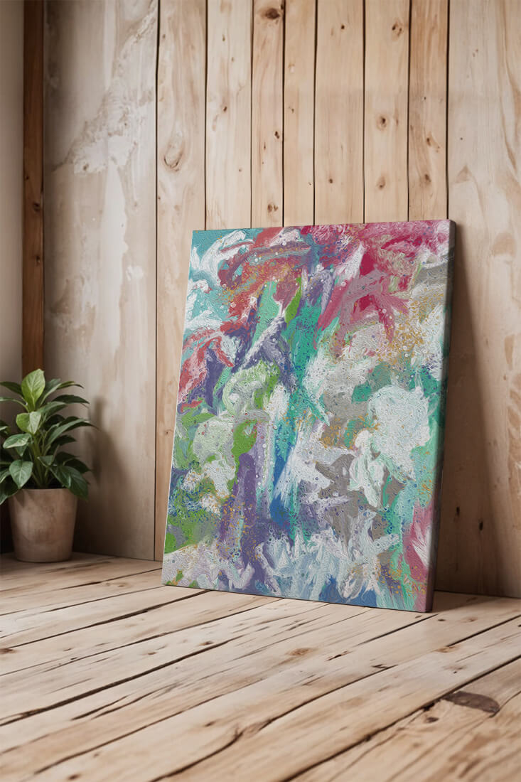 Abstract Colorful Flowing Waves with Textured Patterns