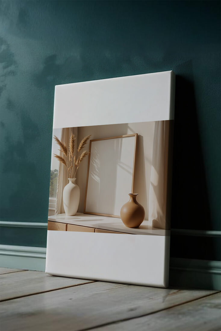 Ciervo blanco con astas bajo el cielo iluminado por la luna y pájaros volando