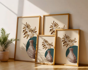 Elegant Botanical Illustration With Mandala Vase - Mi tienda