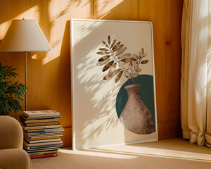 Elegant Botanical Illustration With Mandala Vase - Mi tienda