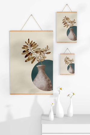 Elegant Botanical Illustration With Mandala Vase - Mi tienda