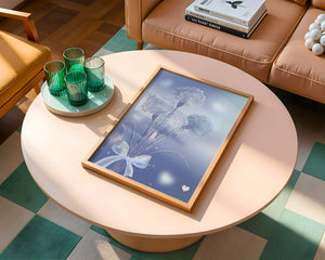 Carnations With Sparkles And Ribbon On Blue Background - Mi tienda