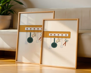 Kitchen Utensils Hanging on a Wall with Heart Hooks - Mi tienda