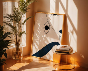 Abstract Minimalist Art with Geometric Shapes and Earring Detail - Mi tienda
