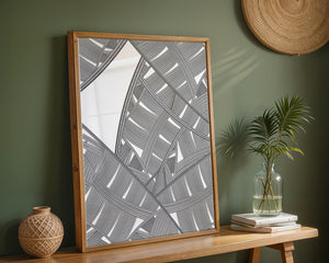 Detailed Abstract Geometric Pattern with Interwoven Stripes - Mi tienda