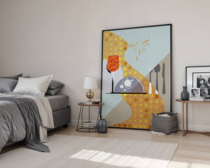 Elegant Dining Setting with Red Wine Glass and Gold Accents - Mi tienda