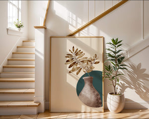 Elegant Botanical Illustration With Mandala Vase - Mi tienda