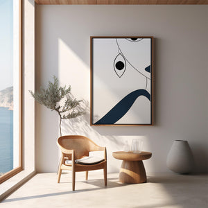 Abstract Minimalist Art with Geometric Shapes and Earring Detail - Mi tienda