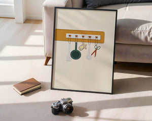 Kitchen Utensils Hanging on a Wall with Heart Hooks - Mi tienda