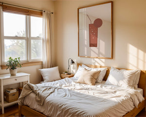 Minimalist Illustration of a Chocolate Drink with Straw and Window Background - Mi tienda