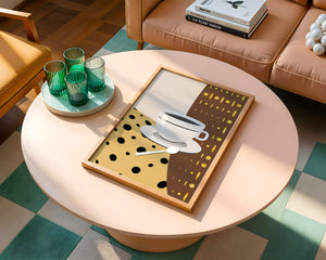 Contemporary Coffee Art with Geometric Patterns and Gold Accents - Mi tienda