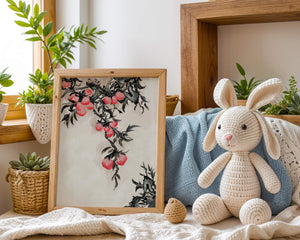 Watercolor Floral Illustration with Red Berries on Branch - Mi tienda