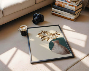 Elegant Botanical Illustration With Mandala Vase - Mi tienda