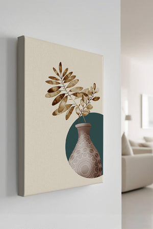 Elegant Botanical Illustration With Mandala Vase - Mi tienda