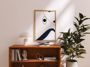 Abstract Minimalist Art with Geometric Shapes and Earring Detail - Mi tienda
