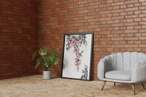 Watercolor Floral Illustration with Red Berries on Branch - Mi tienda