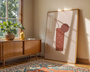 Minimalist Illustration of a Chocolate Drink with Straw and Window Background - Mi tienda