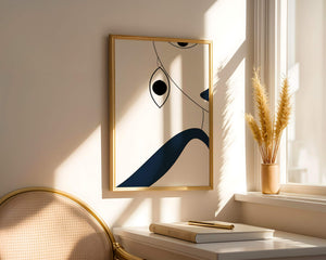 Abstract Minimalist Art with Geometric Shapes and Earring Detail - Mi tienda