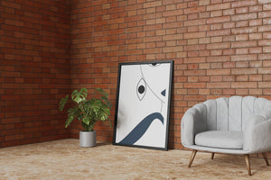 Abstract Minimalist Art with Geometric Shapes and Earring Detail - Mi tienda