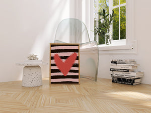 Heart on Striped Background: Modern Decorative Art - Mi tienda