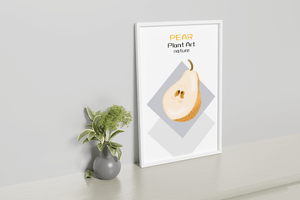 Pear illustration with modern minimalistic design and soft color palette - Mi tienda