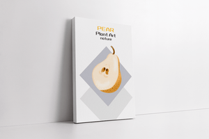 Pear illustration with modern minimalistic design and soft color palette - Mi tienda