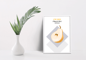 Pear illustration with modern minimalistic design and soft color palette - Mi tienda