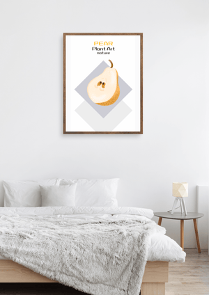 Pear illustration with modern minimalistic design and soft color palette - Mi tienda