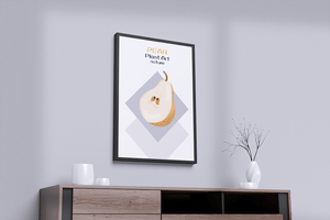 Pear illustration with modern minimalistic design and soft color palette - Mi tienda