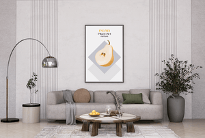 Pear illustration with modern minimalistic design and soft color palette - Mi tienda