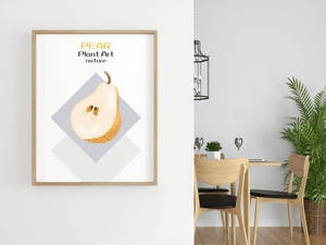 Pear illustration with modern minimalistic design and soft color palette - Mi tienda