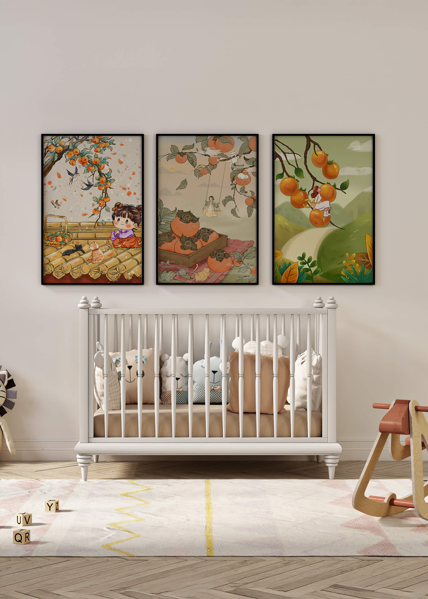 Ilustraciones De Persimmons En Lienzos Sin Marco