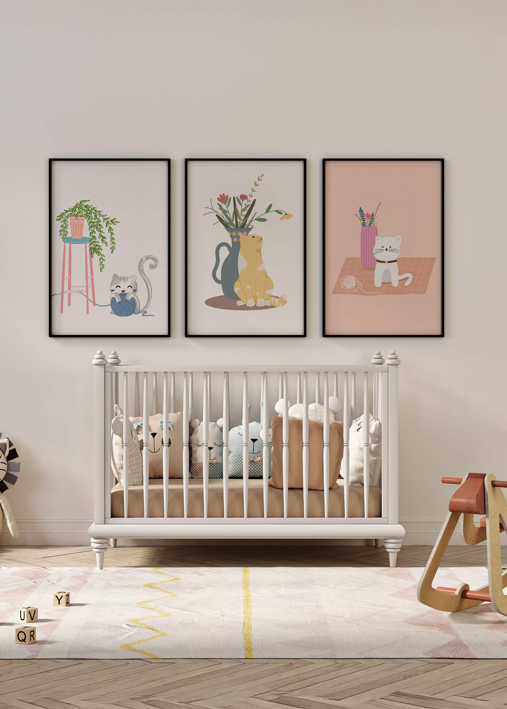 Imágenes Decorativas de Gatos y Plantas en Interiores Modernos